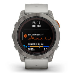 A Photo Of Garmin Fēnix® 7X Pro Sapphire Solar Edition - Carbon Gray DLC Titanium with Black Band