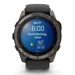 A Photo Of Garmin fēnix® 8 Pro – 51 mm, Amoled - Sapphire, Carbon Gray DLC Titanium with Black/Pebble Gray Silicone Band