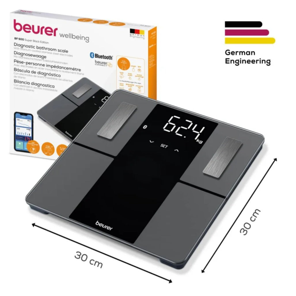 A Photo Of Beurer BF 500 Super Black Edition Diagnostic Bathroom Scale