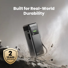 A Photo Of SHARGE HyperTower 170 - 25000mAh 170W Power Bank with Dual Built-In USB-C Cables