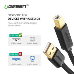 A Photo Of UGREEN High-Speed USB Printer Cable – USB-A to USB-B 2.0, 1.5M/5M – Reliable Data Transfer