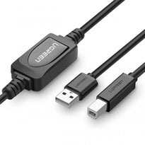 UGreen 15M Active USB 2.0 A to B Cable | High-Speed Printer Cable with Signal Booster, Up to 480Mbps