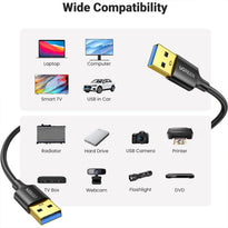 UGREEN USB 3.0 Male to Male Cable, 1M – High-Speed Data Transfer & Reliable Performance