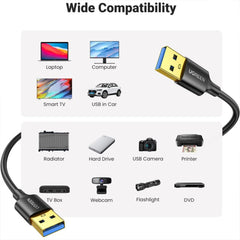 A Photo Of UGREEN USB 3.0 Male to Male Cable, 1M – High-Speed Data Transfer & Reliable Performance