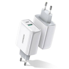 A Photo Of Ugreen 38W Dual-Port USB-C + USB-A Fast Charger – Smart Wall Charger (EU Plug)