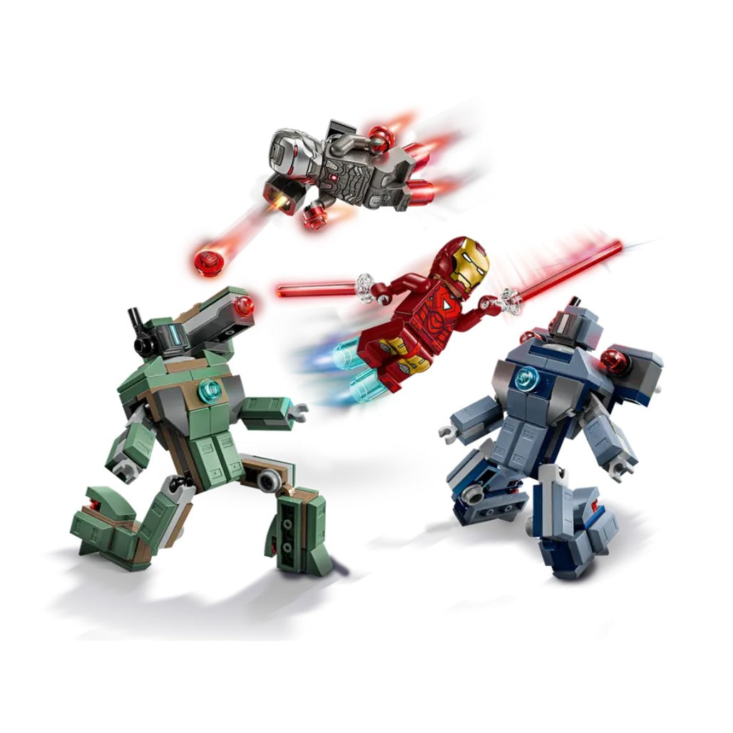 A Photo Of LEGO Marvel Iron Man & War Machine vs. Hammer Drones 204 Pieces - 76320