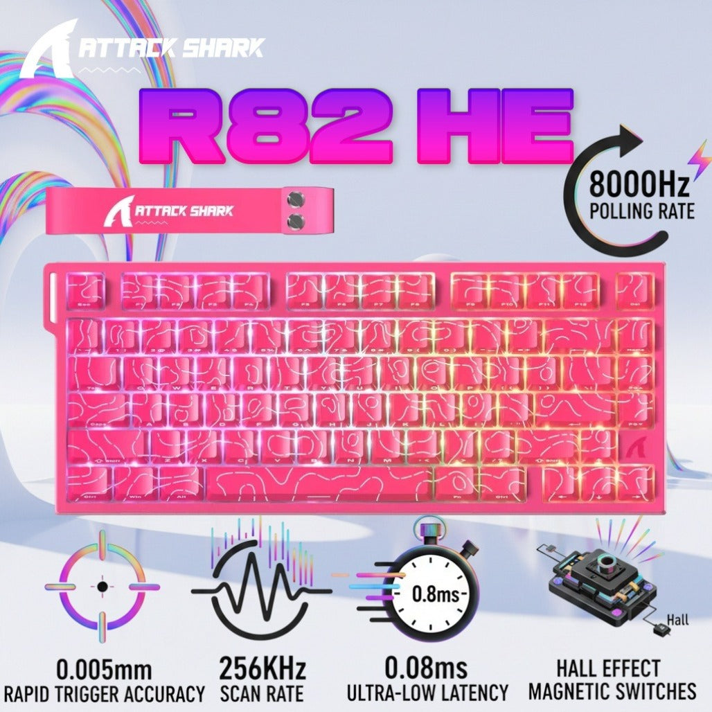 A Photo Of Attack Shark R82 HE - 75% Wired Magnetic Gaming Keyboard