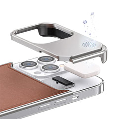 A Photo Of iPhone 15 Pro Max Aero Flex Premium Metallic Leather Case - Brown