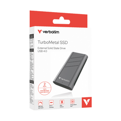 A Photo Of Verbatim TurboMetal SSD USB4 2TB - up to 3700 MB/s read and 3600 MB/s write