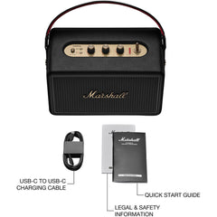 A Photo Of Marshall Kilburn III Portable Bluetooth Speaker - Black & Brass