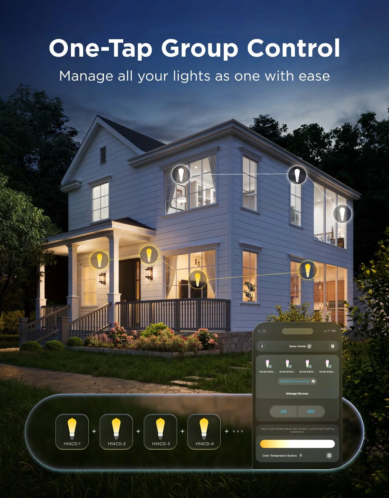 A Photo Of Govee ST19 Smart Edison Light Bulb - E27 500lm Wi-Fi & Bluetooth RGBWW Vintage LED Bulb