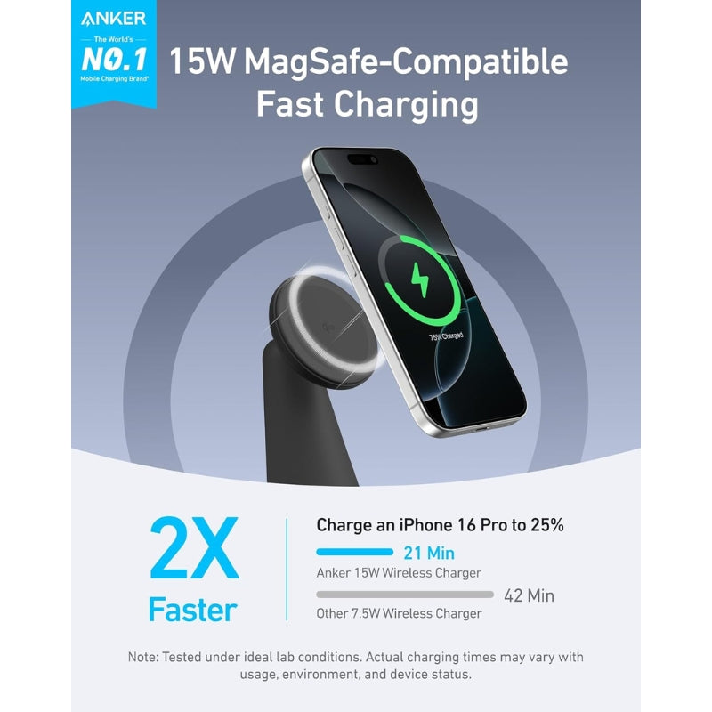 A Photo Of Anker MagGo Wireless Charger 2-in-1 Dock Stand - A25M7H11