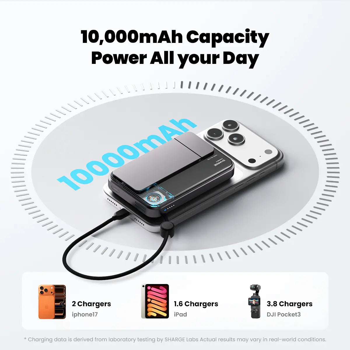 A Photo Of SHARGE ICEMAG 3 - 10000mAh 25W Qi2.2 Magnetic Power Bank