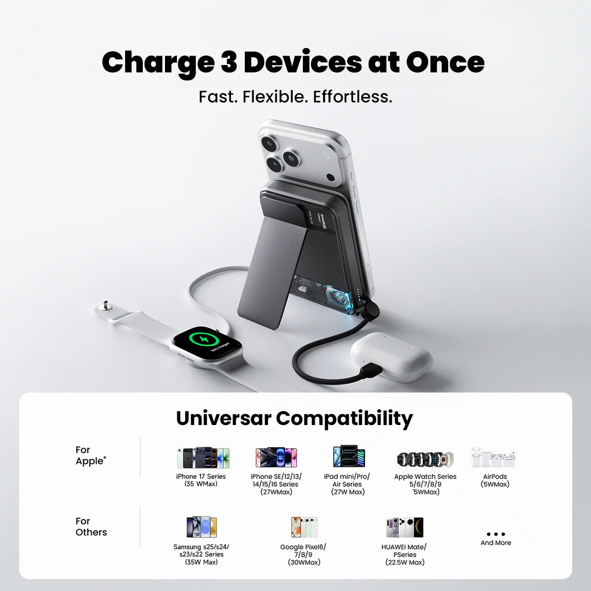 A Photo Of SHARGE ICEMAG 3 - 10000mAh 25W Qi2.2 Magnetic Power Bank