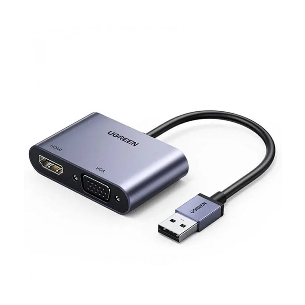 A Photo Of Ugreen USB 3.0 to HDMI & VGA Converter Adapter – 1080P Full HD, Aluminum Case, High-Speed Display Expansion