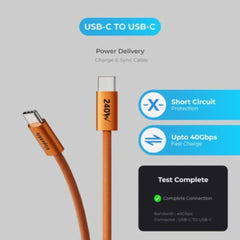 A Photo Of Blupebble PowerFlow PD 240W USB-C to USB-C Charge & Sync Braided Cable
