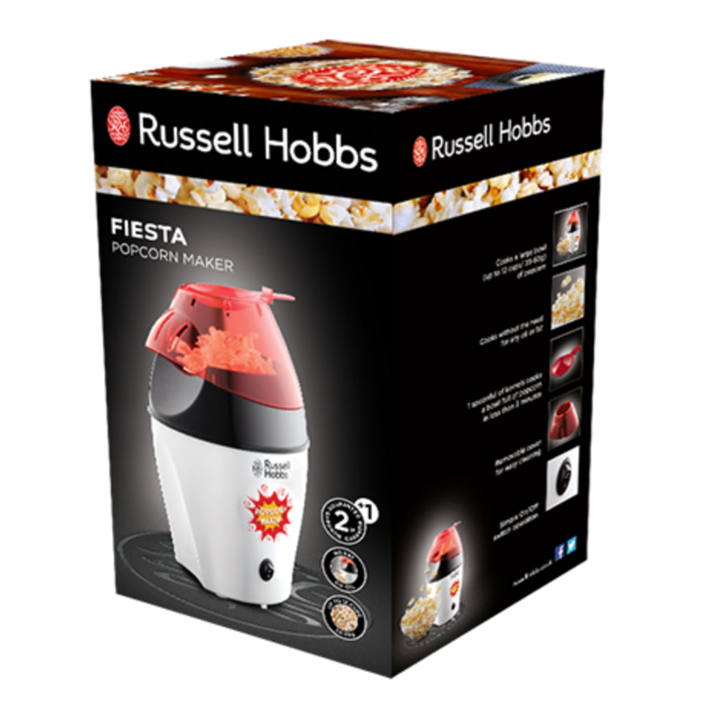 A Photo Of Russell Hobbs Fiesta Popcorn Maker – 12-Cup Oil-Free Hot Air Popcorn Machine