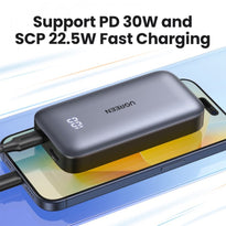 UGreen Dual Port 10000mAh Ultra Slim Quick Charging Power Bank – 30W USB-C & USB-A with Digital Display