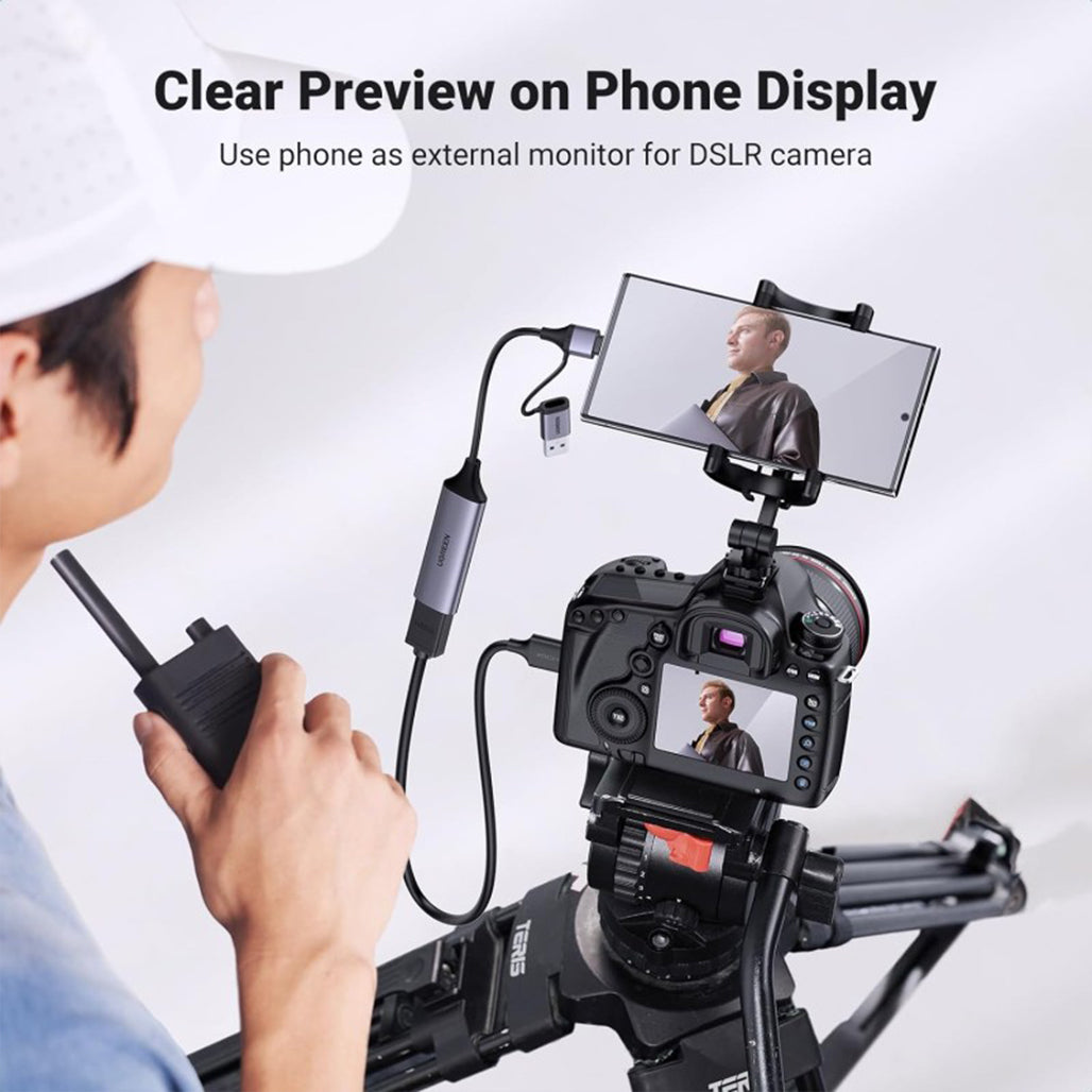 A Photo Of UGREEN 1080P 60FPS HDMI Capture Card – 4K Passthrough, USB-A & USB-C, Streaming & Gaming for Switch, PS5, Xbox, PC & Mac