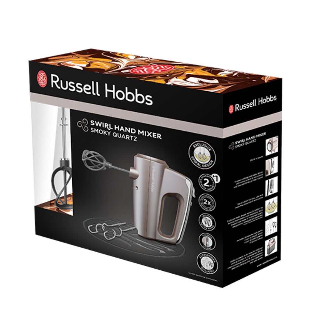 A Photo Of Russell Hobbs Swirl Hand Mixer Smoky Quartz – 350W Helix Beater