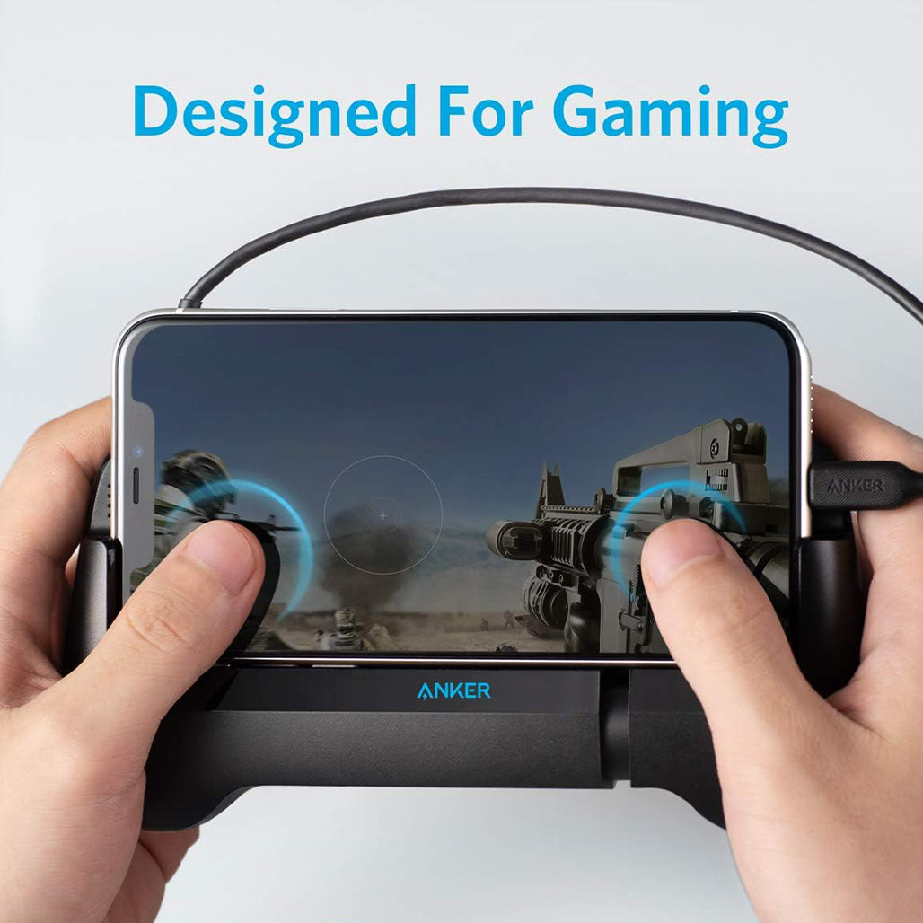 A Photo Of Anker PowerCore Play 6K Mobile Gaming Controller with 6700mAh Power Bank, Cooling Fan & Adjustable Grip – Gamepad for Android & iOS Smartphones