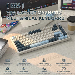A Photo Of ATTACK SHARK K85 Rapid Trigger Keyboard 75% Wired Magnetic Switch RGB Gaming