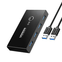 UGREEN USB 3.0 4-Port Switch – High-Speed Data Sharing Hub with LED Indicator & Touch Button