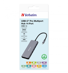 A Photo Of Verbatim USB-C Pro 14-Port Multiport Hub