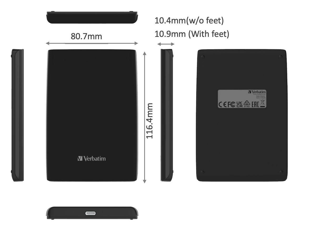 A Photo Of Verbatim Store 'n' Go Slim 256GB - Portable SSD USB 3.2 GEN 1