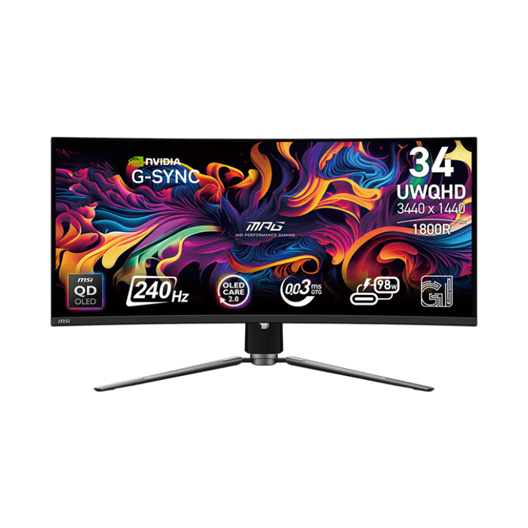 A Photo Of MSI MPG 341CQPX QD-OLED - 34” Ultrawide 240Hz Curved Gaming Monitor