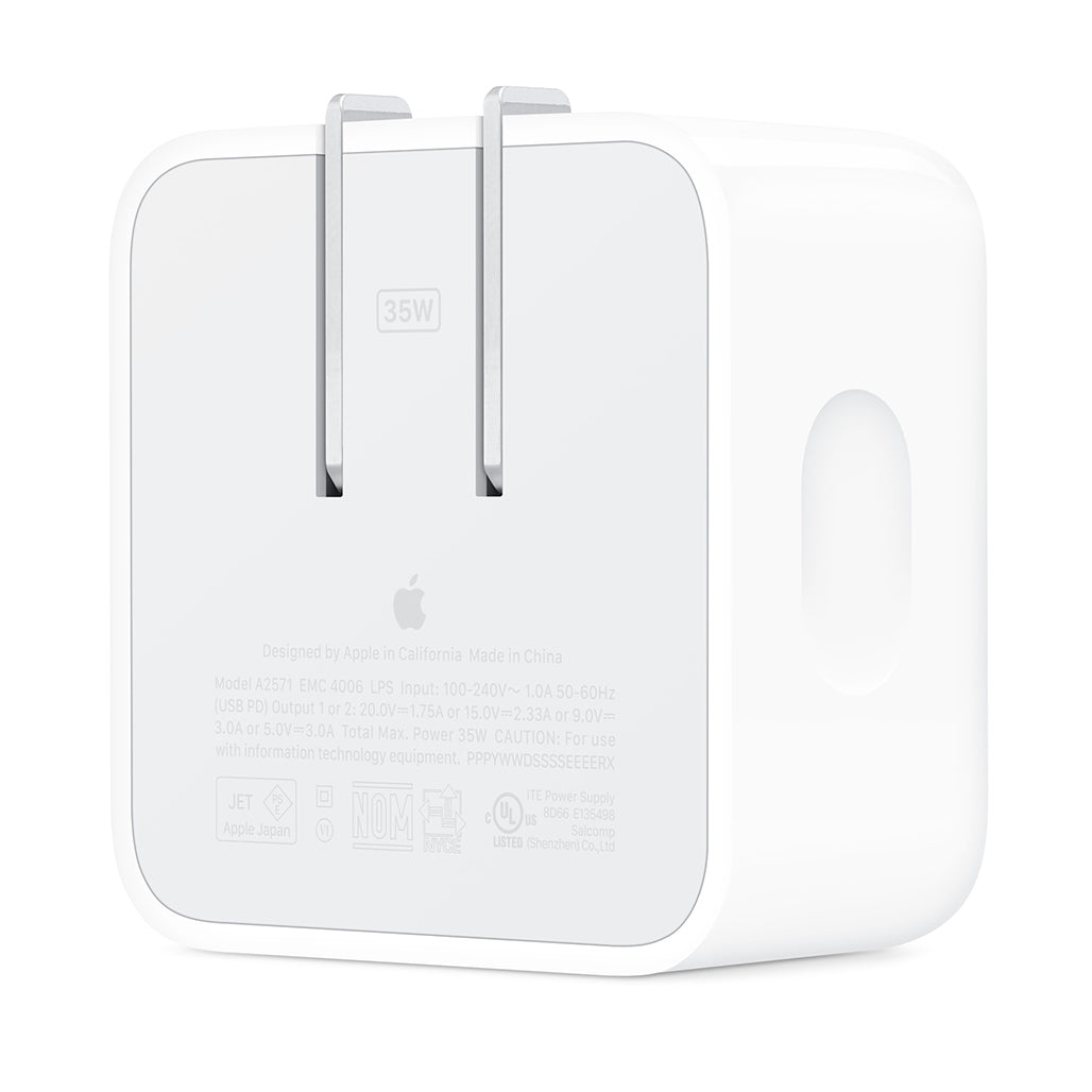 A Photo Of Apple 35W Dual USB-C Port Compact Power Adapter - MW2H3AM/A