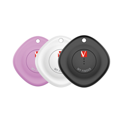 A Photo Of Verbatim My Finder Bluetooth Tracker 3 Pack – Black, White, Purple