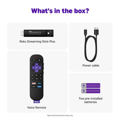 A Photo Of Roku Streaming Stick Plus - 4K HDR Streaming Device with Voice Remote - 3830R