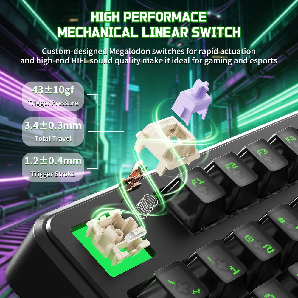 A Photo Of ATTACK SHARK X87 Ultra - Wireless Mechanical Keyboard