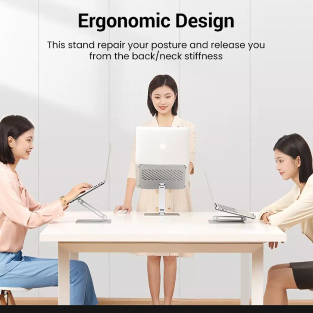 A Photo Of UGREEN Multi-Angle Adjustable Laptop Stand – Ergonomic & Portable Aluminum Riser for Laptops and Tablets