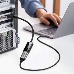 A Photo Of UGREEN DisplayPort to HDMI Adapter Cable (Male to Female) – 4K@30Hz, Unidirectional, 25cm, Black