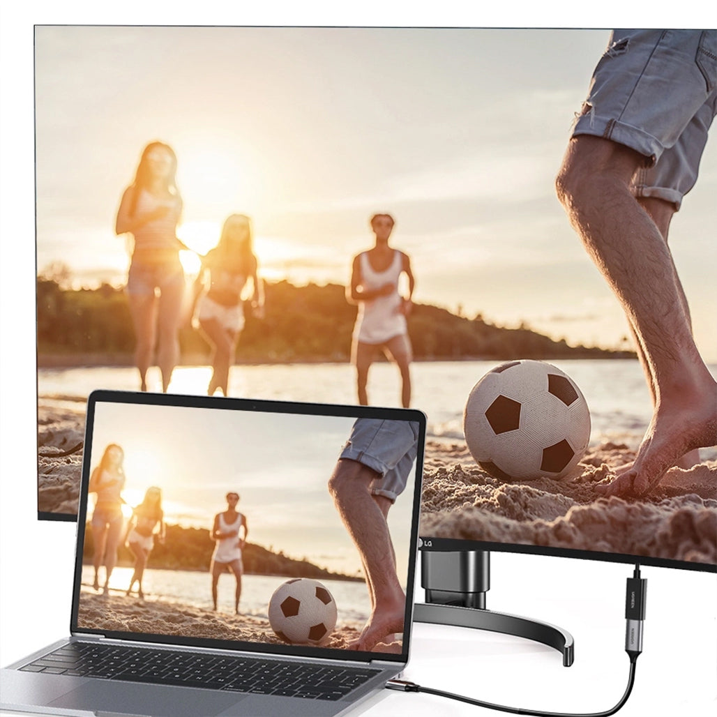 A Photo Of UGREEN DisplayPort to HDMI Adapter Cable (Male to Female) – 4K@30Hz, Unidirectional, 25cm, Black