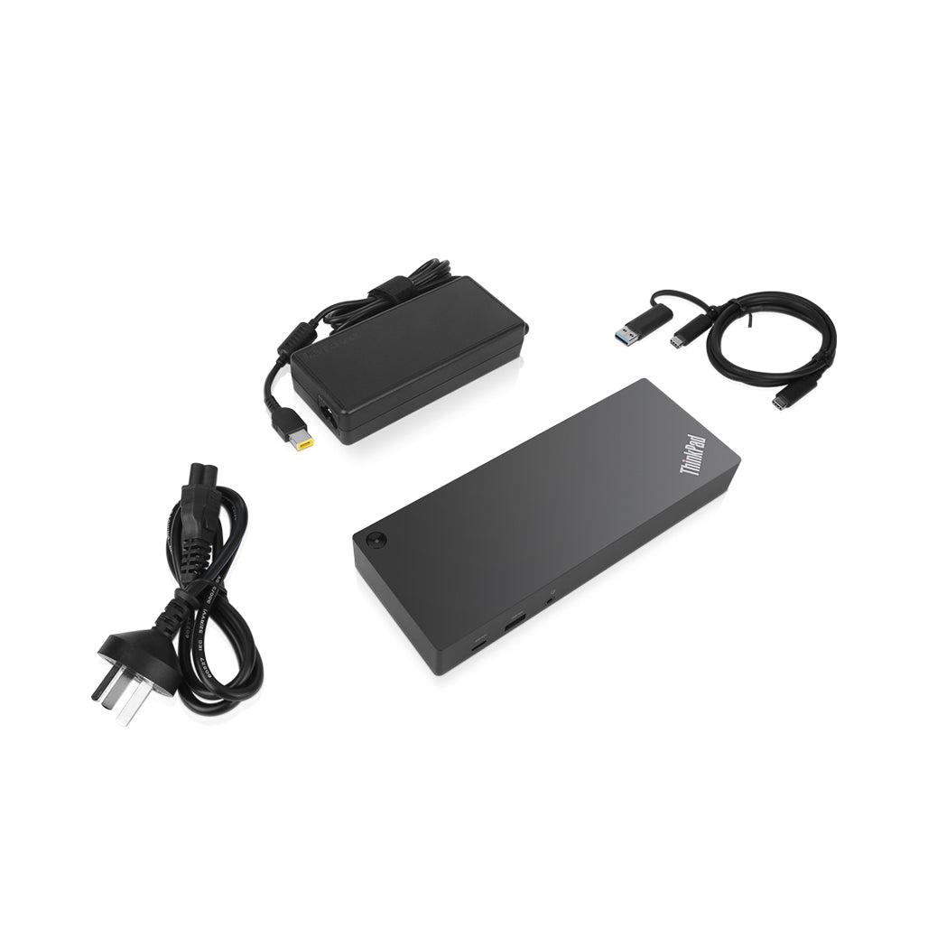 A Photo Of Lenovo ThinkPad Hybrid USB-C & USB-A Dock – Universal Dual 4K Docking Station with European Plug