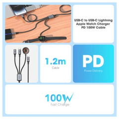 A Photo Of Blupebble PowerFlow USB-C to USB-C Cable - 1.2m - BP-PF3IN1-BK-SD26-J