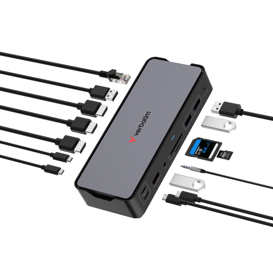 A Photo Of Verbatim USB-C Pro Docking Station with 15 Ports