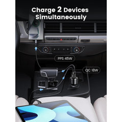 A Photo Of Ugreen 63W USB C Car Charger Adapter