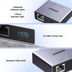 A Photo Of UGREEN 1 to 2 Gigabit Ethernet Splitter – High-Speed 1000Mbps LAN Adapter for Stable Network Connection