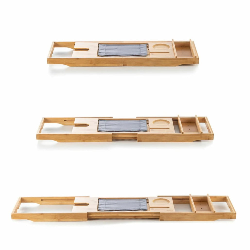 A Photo Of InnovaGoods Extendable Bamboo Bath Tray - V0103785