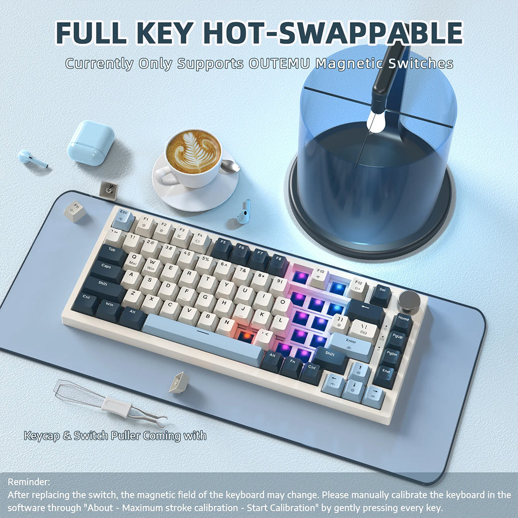 A Photo Of ATTACK SHARK K85 Rapid Trigger Keyboard 75% Wired Magnetic Switch RGB Gaming