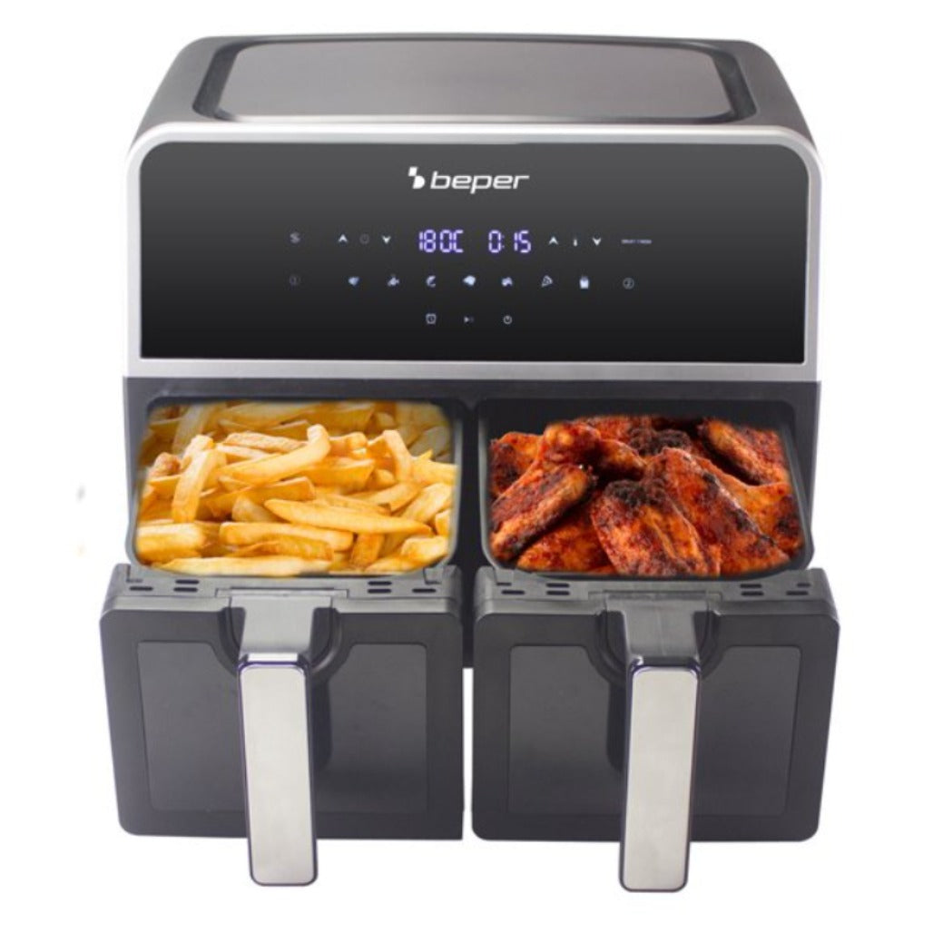 A Photo Of Beper 9 Liter Double Basket Air Fryer - P101FRI090
