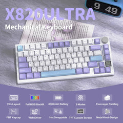 A Photo Of Attack Shark X820 Ultra 75% Tri-Mode Gasket Wireless Mechanical Gaming Keyboard