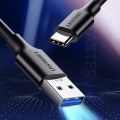 A Photo Of Ugreen 20881 USB-A 3.0 / USB-C 3A cable 0.5m - black