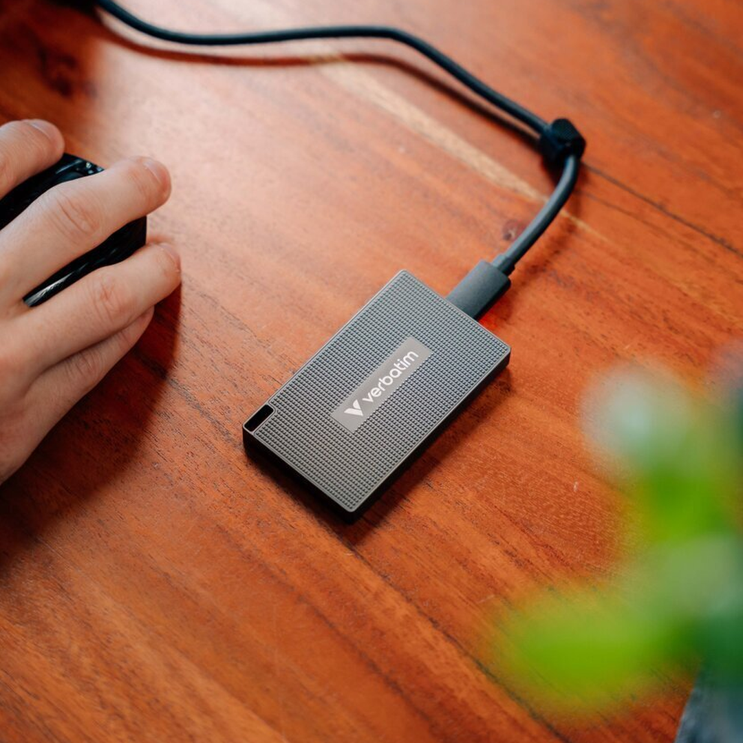 A Photo Of Verbatim Metal Mini SSD - Ultra-Fast USB-C 3.2 Gen 2x2 Storage