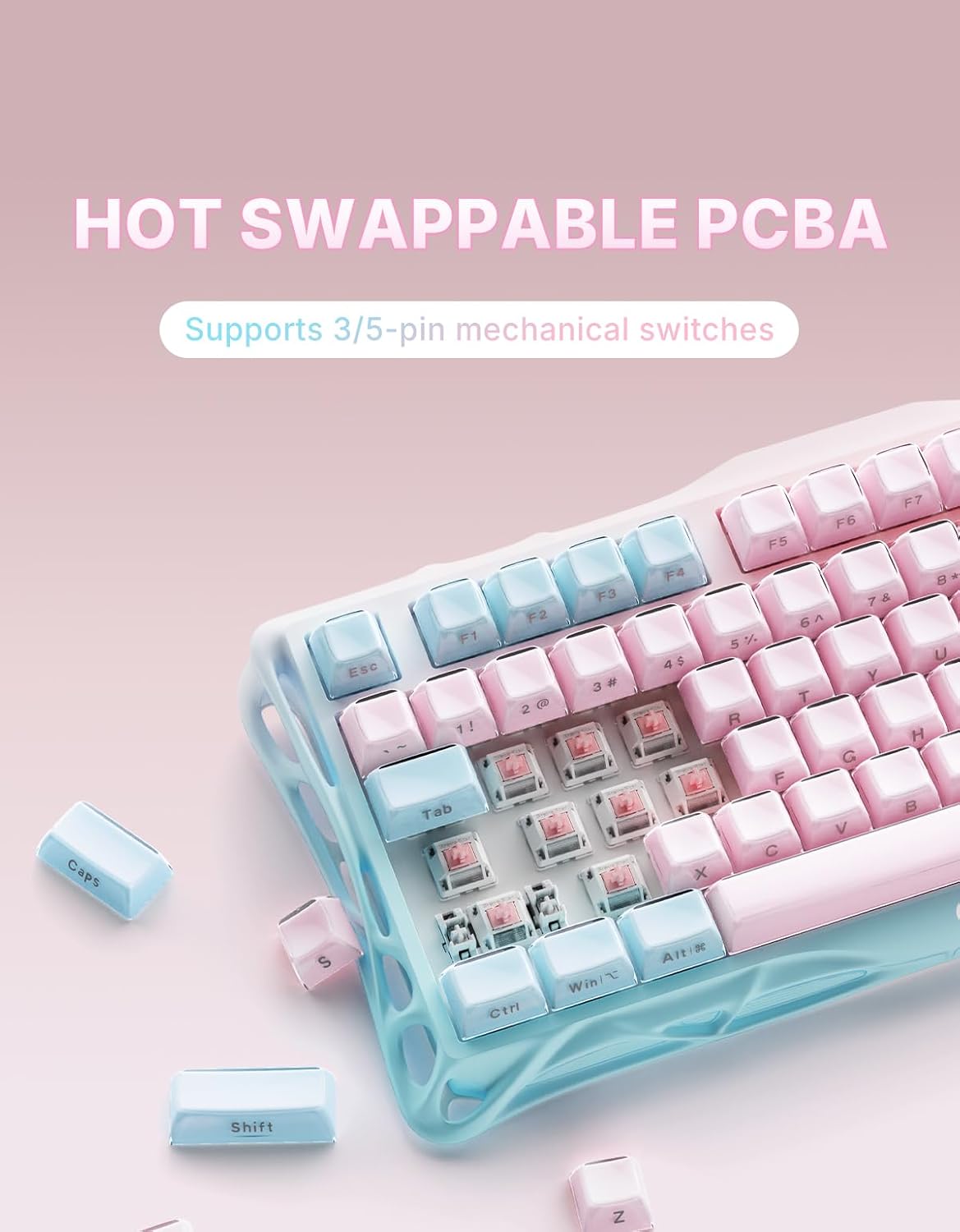 A Photo Of GravaStar Mercury K1 Lite - 75% Mechanical Gaming Keyboard - Linear Switches