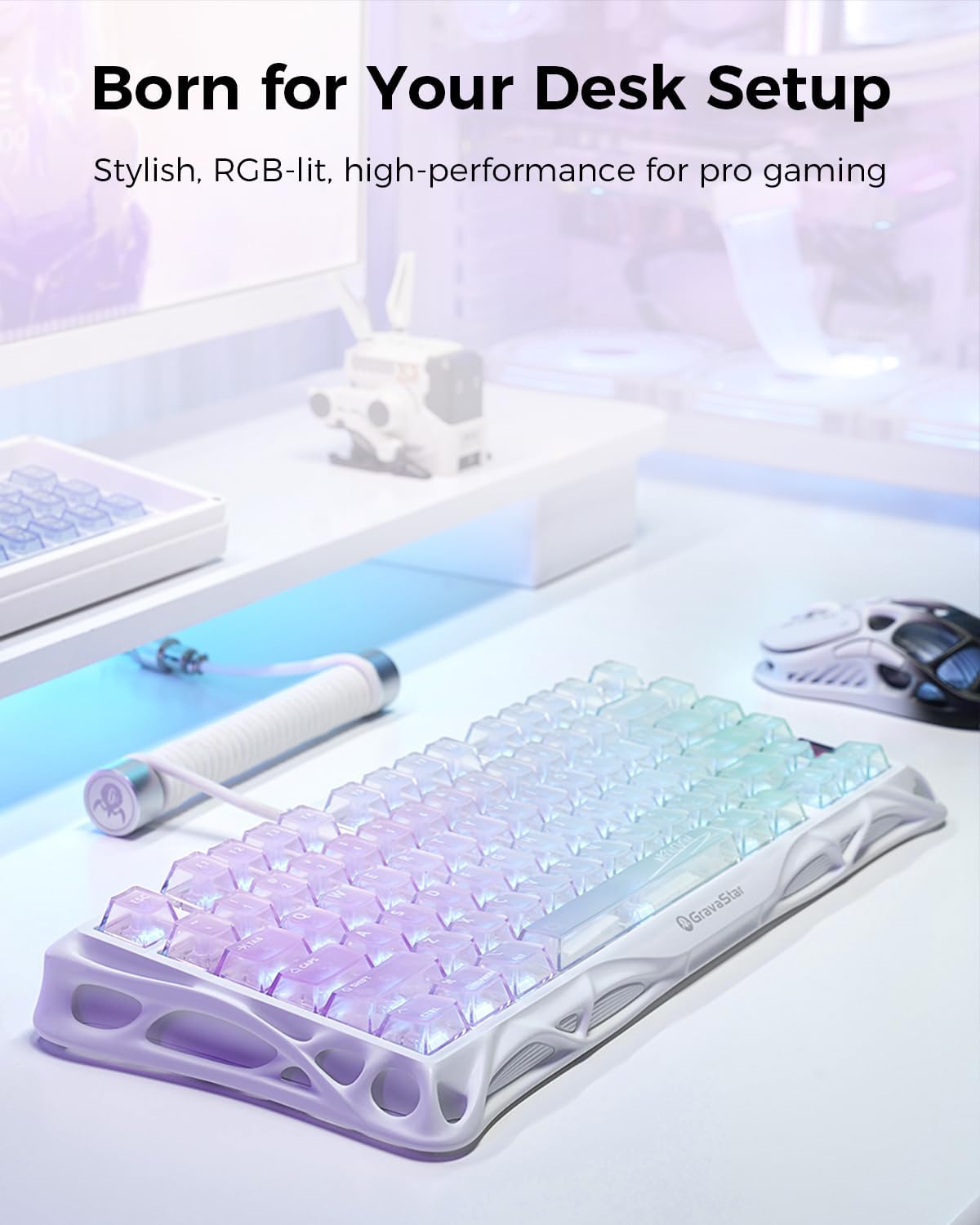 A Photo Of GravaStar Mercury K1 Lite - 75% Mechanical Gaming Keyboard - Linear Switches